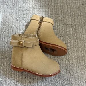 Janie and Jack Tan Kids Boots with Bow Detail